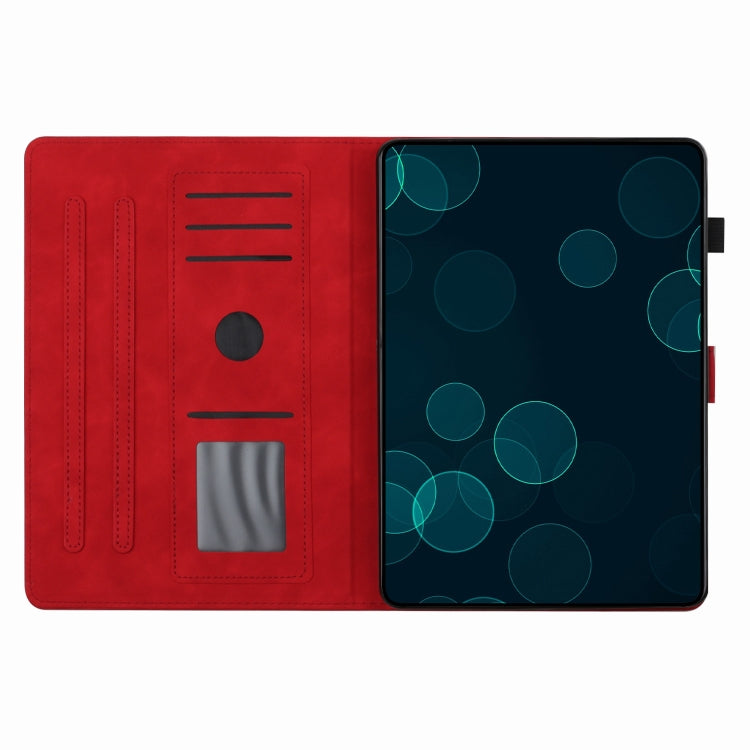 For Samsung Galaxy Tab S9 FE X510/X516B Coconut Tree Embossed Smart Leather Tablet Case(Red) - Galaxy Tab S9 FE by buy2fix | Online Shopping UK | buy2fix