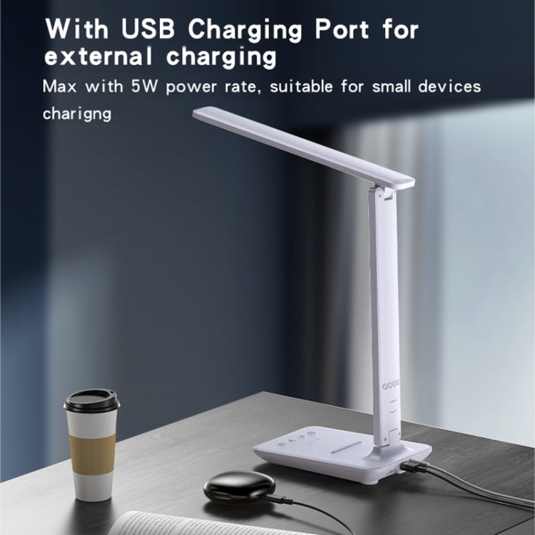 Yesido DS20 Multifunctional LED Desk Lamp Supports 10W Wireless Charging, EU Plug(White) - Desk Lamps by Yeelight | Online Shopping UK | buy2fix