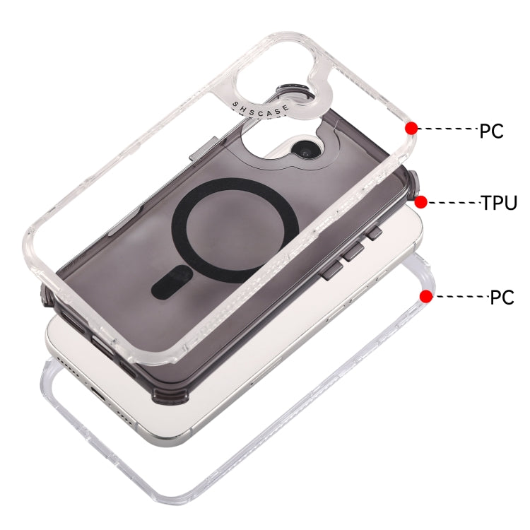 For iPhone 16 Dreamland MagSafe Magnetic 3 in 1 TPU + PC Phone Case(Transparent Black) - iPhone 16 Cases by buy2fix | Online Shopping UK | buy2fix