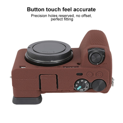 For Sony ILCE-6700 / A6700 Litchi Texture Soft Silicone Protective Case(Coffee) - Protective Case by buy2fix | Online Shopping UK | buy2fix