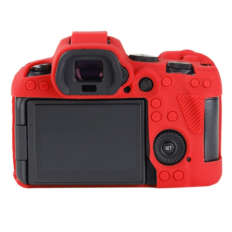 For Canon EOS R6 Mark II Litchi Texture Soft Silicone Protective Case(Red) - Protective Case by buy2fix | Online Shopping UK | buy2fix