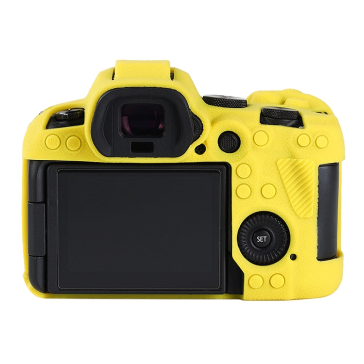 For Canon EOS R6 Mark II Litchi Texture Soft Silicone Protective Case(Yellow) - Protective Case by buy2fix | Online Shopping UK | buy2fix