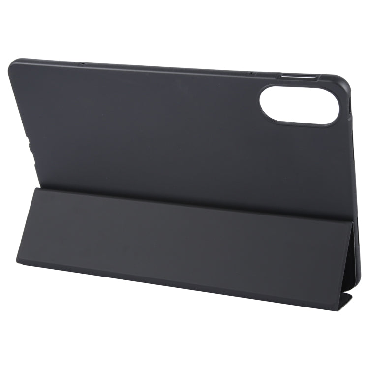 For Huawei MatePad SE 11 2024 Tri-fold Silicone Leather Tablet Case(Black) - Huawei by buy2fix | Online Shopping UK | buy2fix