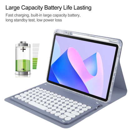 For Huawei MatePad 11 2023 / 2021 Round Button Bluetooth Keyboard Rotatable Holder Leather Case(Lavender Purple) - Huawei Keyboard by buy2fix | Online Shopping UK | buy2fix