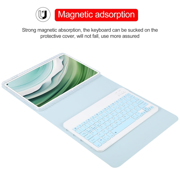 For Huawei MatePad Pro 11 2024 / 2022 Square Button Bluetooth Keyboard Rotatable Holder Leather Case(Sky Blue) - Huawei Keyboard by buy2fix | Online Shopping UK | buy2fix