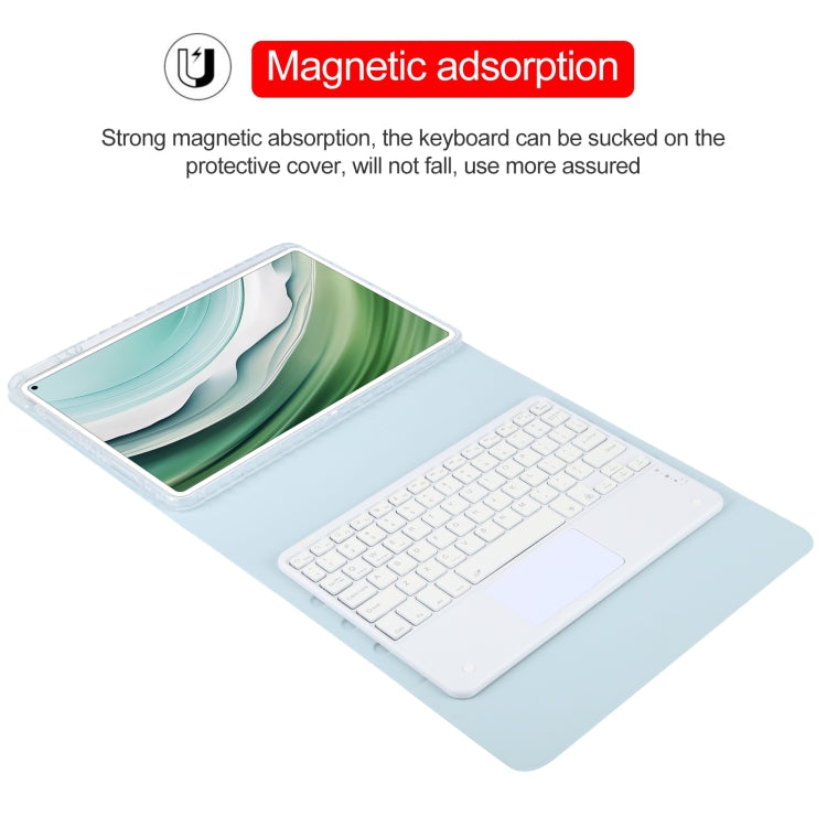 For Huawei MatePad Pro 11 2024 / 2022 Square Button Bluetooth Keyboard Rotatable Holder Leather Case with Touchpad(Sky Blue) - Huawei Keyboard by buy2fix | Online Shopping UK | buy2fix