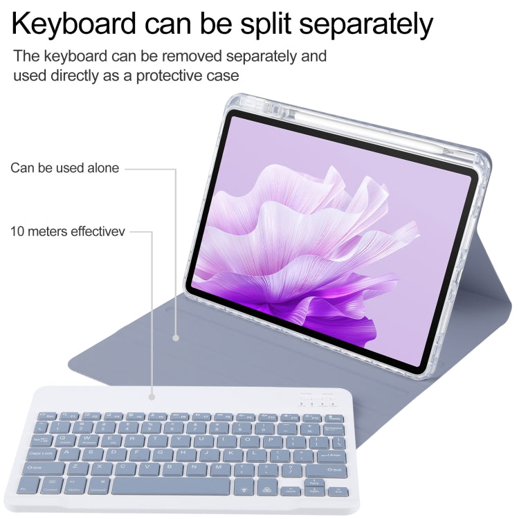 For Huawei MatePad Air 11.5 Square Button Backlight Bluetooth Keyboard Rotatable Holder Leather Case(Lavender Purple) - Huawei Keyboard by buy2fix | Online Shopping UK | buy2fix