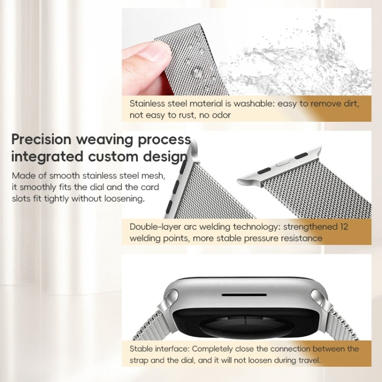 For Apple Watch SE 2022 44mm ZGA Milanese Magnetic Metal Watch Band(Silver) - Watch Bands by ZGA | Online Shopping UK | buy2fix