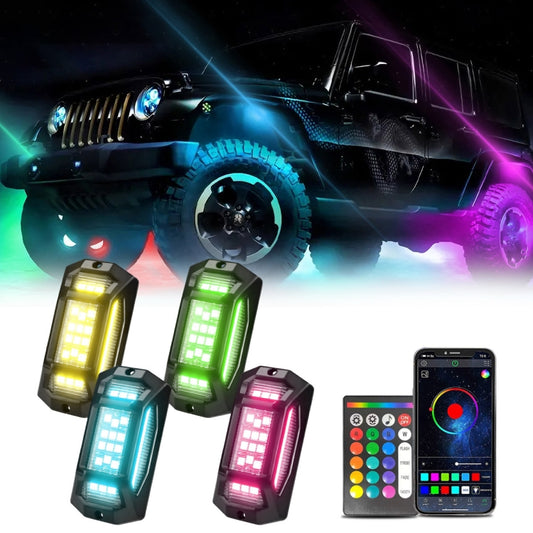 4 in 1 G6 RGB Colorful Car Chassis Light LED Music Atmosphere Light With 24-Button Remote Control - Atmosphere lights by buy2fix | Online Shopping UK | buy2fix