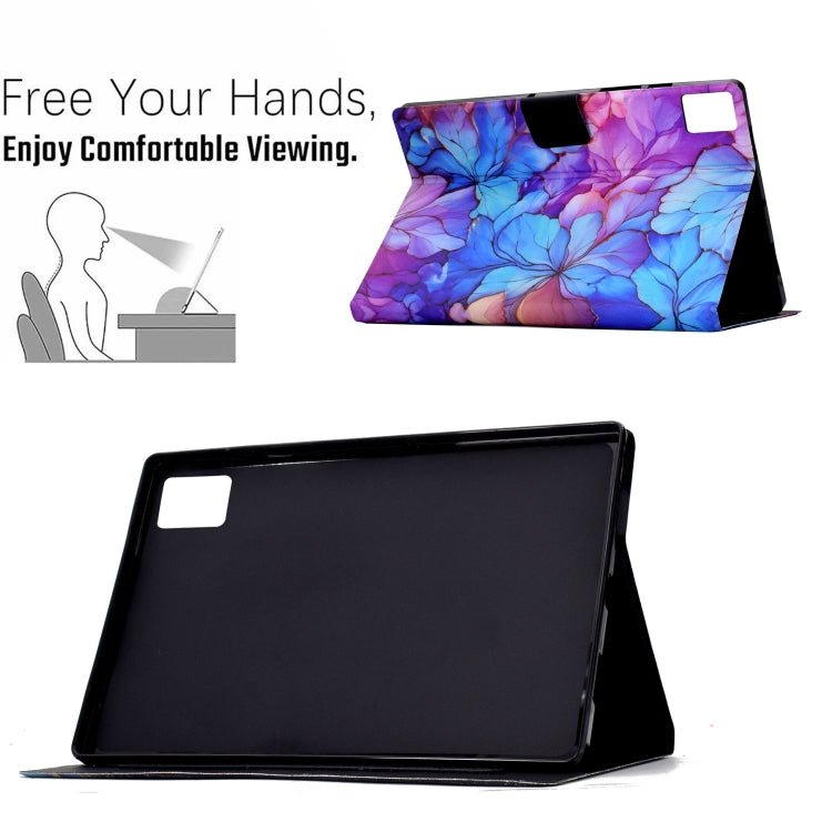 For Lenovo Tab M11/ Xiaoxin Pad 11 2024 Voltage Painted Smart Leather Tablet Case(Petals) - Lenovo by buy2fix | Online Shopping UK | buy2fix