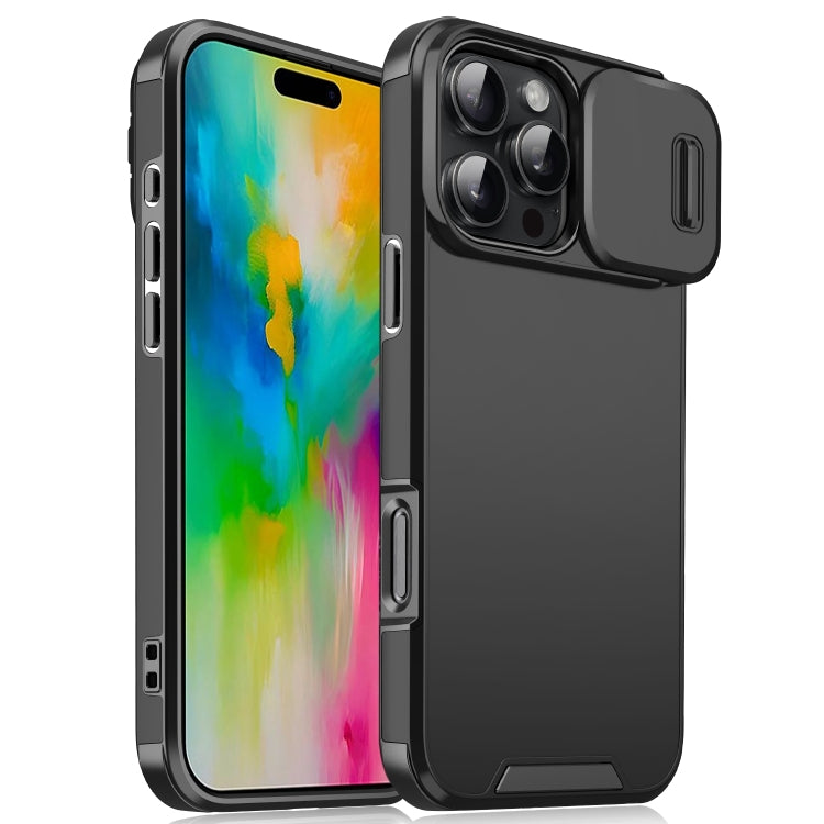 For iPhone 16 Pro Max Sliding Camshield TPU + PC Phone Case(Black) - iPhone 16 Pro Max Cases by buy2fix | Online Shopping UK | buy2fix