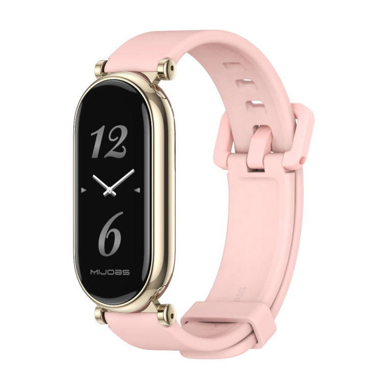 For Xiaomi Mi Band 8 / 9 / 9 NFC Mijobs GT4 Silicone Breathable Watch Band(Pink Light Gold) - Watch Bands by MIJOBS | Online Shopping UK | buy2fix