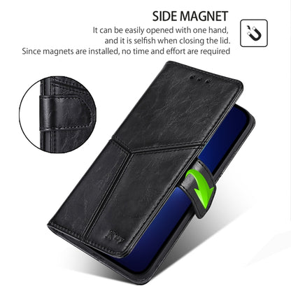 For Motorola Edge 5G 2024 Geometric Stitching Leather Phone Case(Black) - Motorola Cases by buy2fix | Online Shopping UK | buy2fix