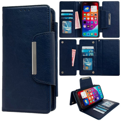 For iPhone 16 Pro Multifunctional Seven Cards Wallet Leather Phone Case(Royal Blue) - iPhone 16 Pro Cases by buy2fix | Online Shopping UK | buy2fix