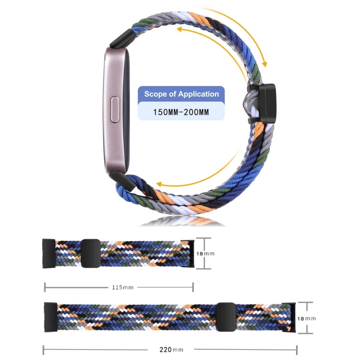 For Huawei Band 9 / 8 Magnetic Buckle Nylon Braid Watch Band(Wave Pattern Blue White) - Watch Bands by buy2fix | Online Shopping UK | buy2fix