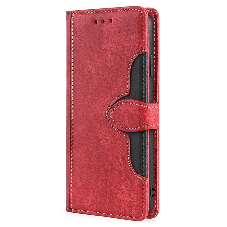 For Motorola Moto G Play 4G 2024 Skin Feel Magnetic Buckle Leather Phone Case(Red) - Motorola Cases by buy2fix | Online Shopping UK | buy2fix