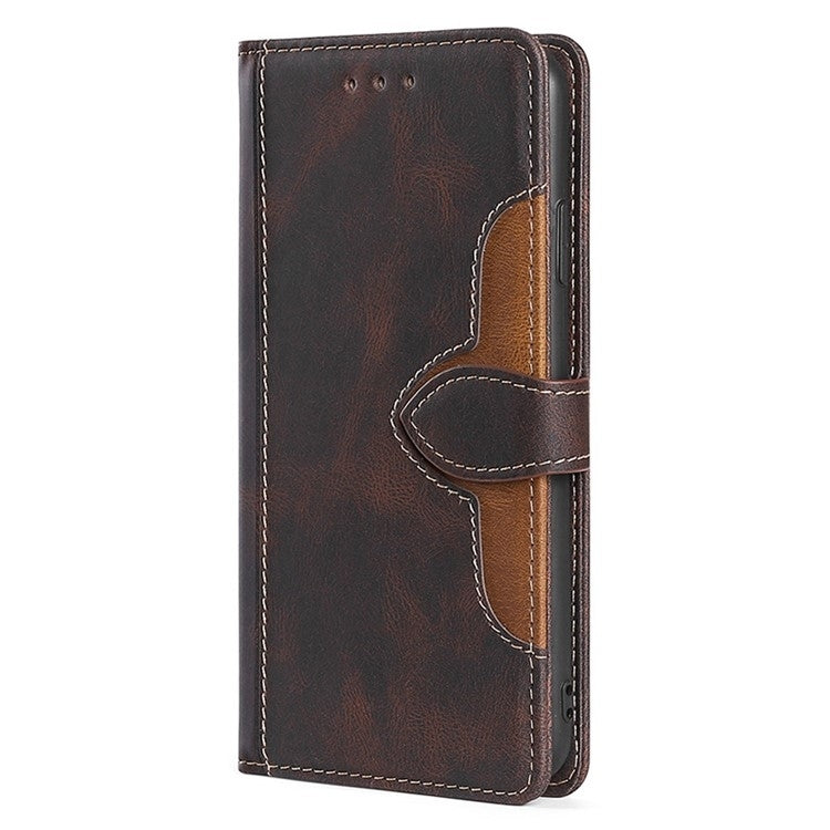 For Motorola Edge 5G 2024 Skin Feel Magnetic Buckle Leather Phone Case(Brown) - Motorola Cases by buy2fix | Online Shopping UK | buy2fix