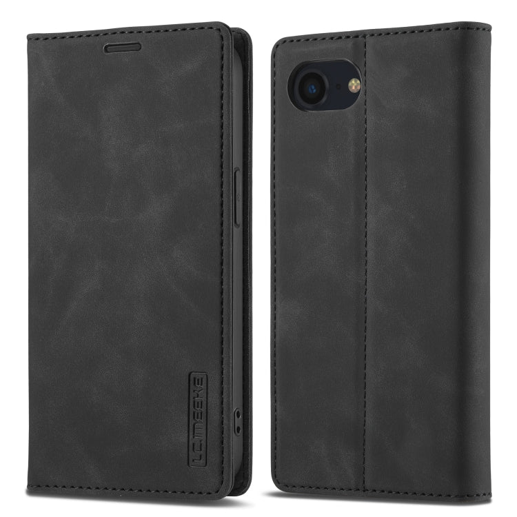 For iPhone SE 2024 LC.IMEEKE Strong Magnetic Leather Phone Case with Holder & Card Slots & Wallet(Black) - More iPhone Cases by LC.IMEEKE | Online Shopping UK | buy2fix