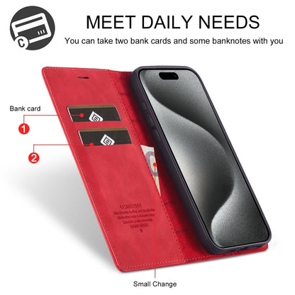 For iPhone 16 Pro LC.IMEEKE Strong Magnetism Microfiber Leather Phone Case(Red) - iPhone 16 Pro Cases by LC.IMEEKE | Online Shopping UK | buy2fix