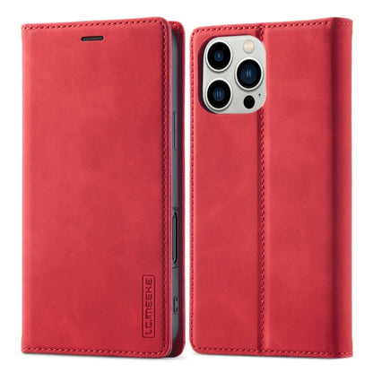 For iPhone 16 Pro Max LC.IMEEKE Strong Magnetism Microfiber Leather Phone Case(Red) - iPhone 16 Pro Max Cases by LC.IMEEKE | Online Shopping UK | buy2fix