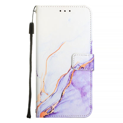 For OnePlus 12 5G Global PT003 Marble Pattern Flip Leather Phone Case(White Purple) - OnePlus Cases by buy2fix | Online Shopping UK | buy2fix