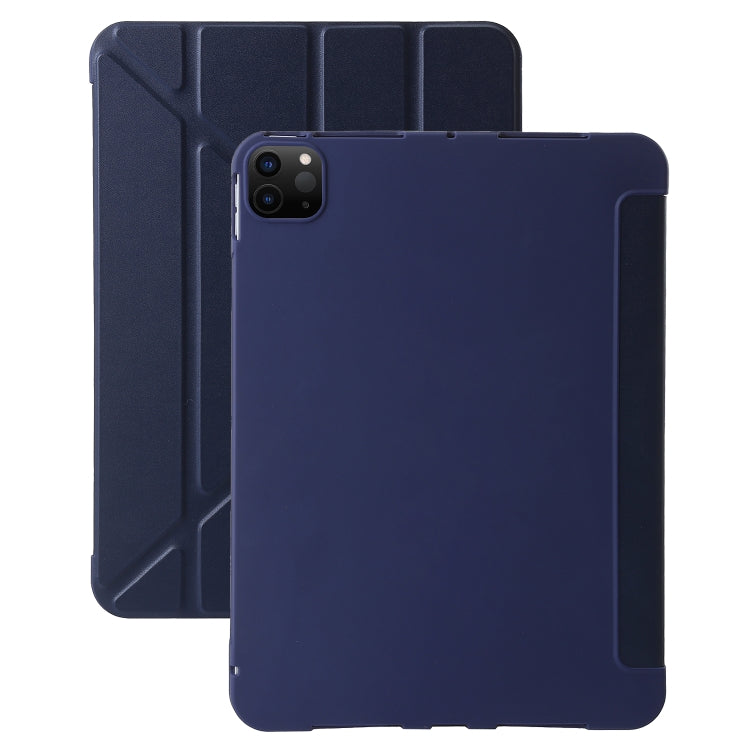 For iPad Pro 11 2024 TPU Deformation Flip Leather Tablet Case with Holder(Dark Blue) - iPad Pro 11 2024 Cases by buy2fix | Online Shopping UK | buy2fix