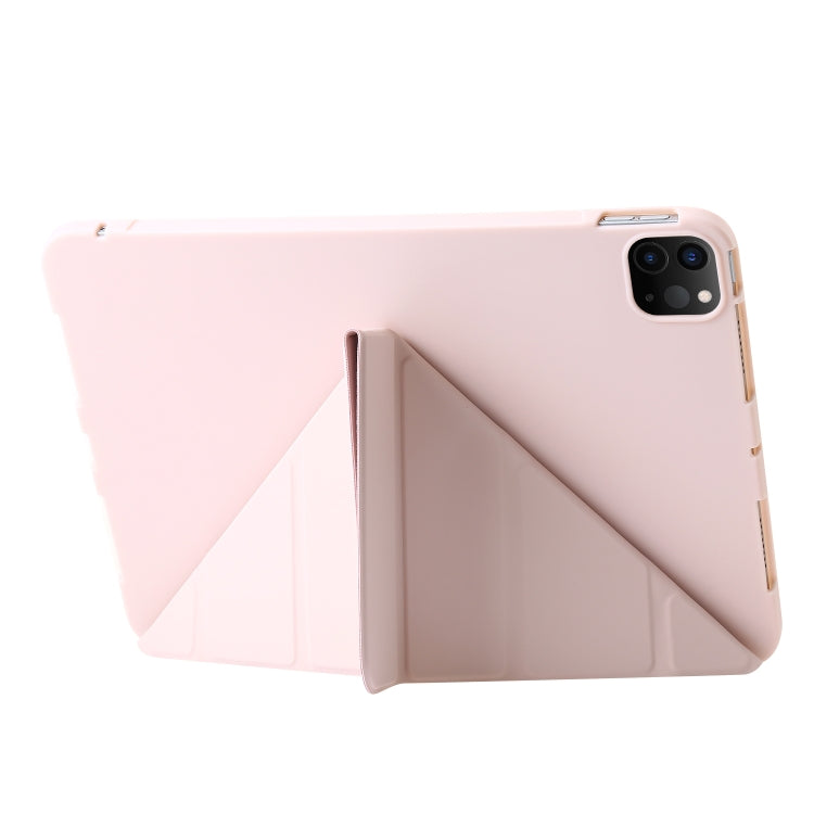 For iPad Pro 13 2024 TPU Deformation Flip Leather Tablet Case with Holder(Light Pink) - iPad Pro 13 2024 Cases by buy2fix | Online Shopping UK | buy2fix