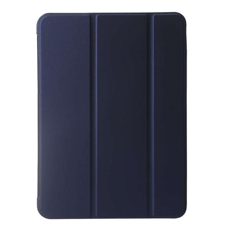 For iPad Pro 11 2024 Three-fold Holder Flip Tablet Leather Case(Dark Blue) - iPad Pro 11 2024 Cases by buy2fix | Online Shopping UK | buy2fix