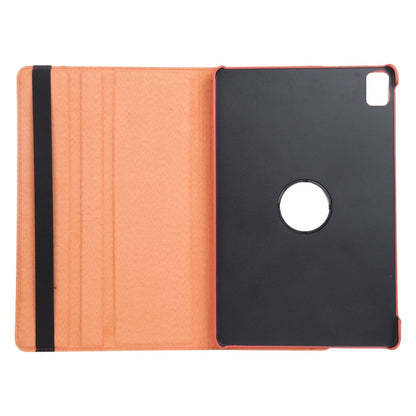 For iPad Pro 13 2024 360 Degree Rotation Litchi Texture Leather Tablet Case with Holder(Orange) - iPad Pro 13 2024 Cases by buy2fix | Online Shopping UK | buy2fix