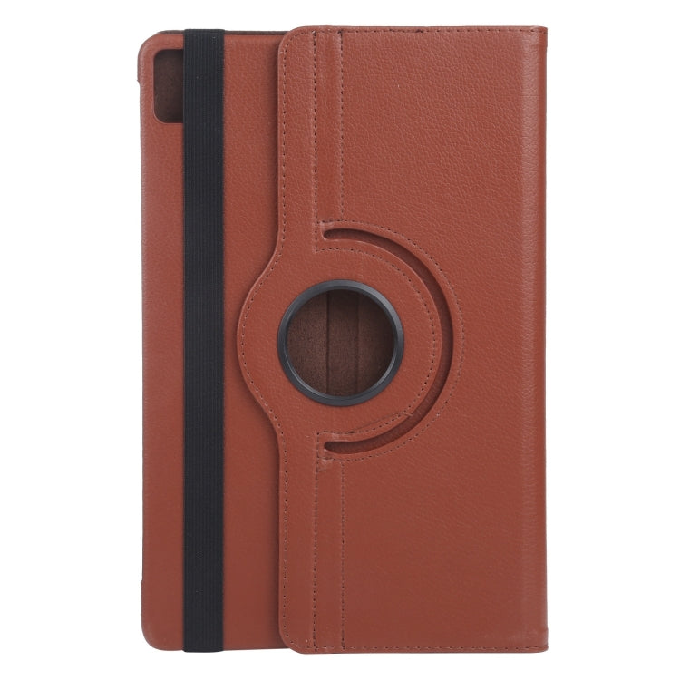 For iPad Air 13 2024 360 Degree Rotation Litchi Texture Leather Tablet Case with Holder(Brown) - iPad Air 13 2024 Cases by buy2fix | Online Shopping UK | buy2fix