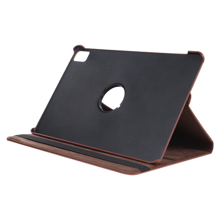 For iPad Air 13 2024 360 Degree Rotation Litchi Texture Leather Tablet Case with Holder(Brown) - iPad Air 13 2024 Cases by buy2fix | Online Shopping UK | buy2fix