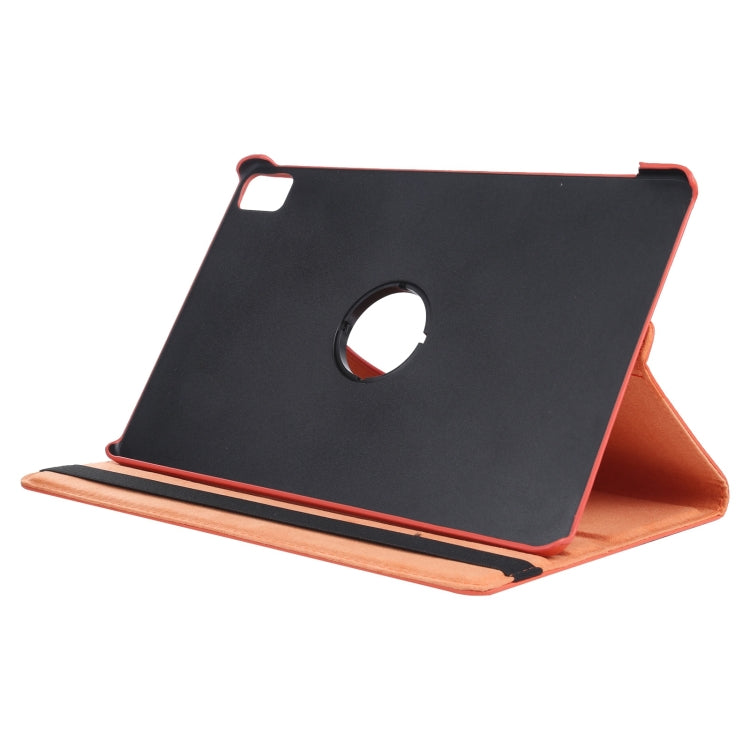 For iPad Air 13 2025 / 2024 360 Degree Rotation Litchi Texture Leather Tablet Case with Holder(Orange) - More iPad Cases by buy2fix | Online Shopping UK | buy2fix