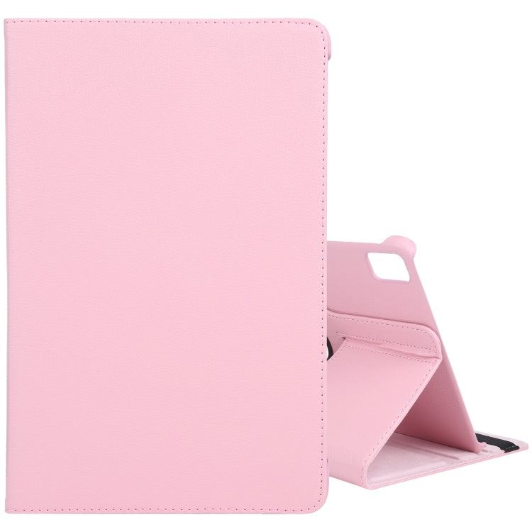 For iPad Air 11 2024 360 Degree Rotation Litchi Texture Leather Tablet Case with Holder(Pink) - iPad Air 11 2024 Cases by buy2fix | Online Shopping UK | buy2fix