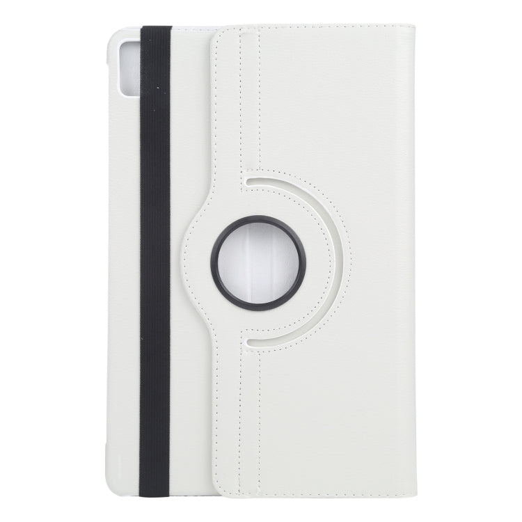 For iPad Pro 11 2024 360 Degree Rotation Litchi Texture Leather Tablet Case with Holder(White) - iPad Pro 11 2024 Cases by buy2fix | Online Shopping UK | buy2fix