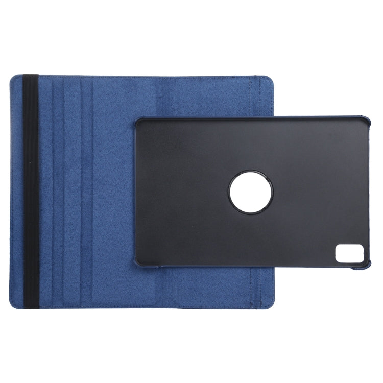 For iPad Pro 11 2024 360 Degree Rotation Litchi Texture Leather Tablet Case with Holder(Dark Blue) - iPad Pro 11 2024 Cases by buy2fix | Online Shopping UK | buy2fix