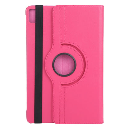 For iPad Pro 11 2024 360 Degree Rotation Litchi Texture Leather Tablet Case with Holder(Rose Red) - iPad Pro 11 2024 Cases by buy2fix | Online Shopping UK | buy2fix