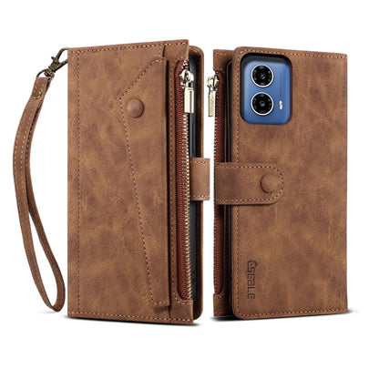 For Motorola Moto G35 ESEBLE Retro Frosted RFID Leather Phone Case(Brown) - Motorola Cases by ESEBLE | Online Shopping UK | buy2fix