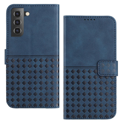 For Samsung Galaxy S22 5G Woven Embossed RFID Blocking Leather Phone Case(Blue) - Galaxy S22 5G Cases by buy2fix | Online Shopping UK | buy2fix