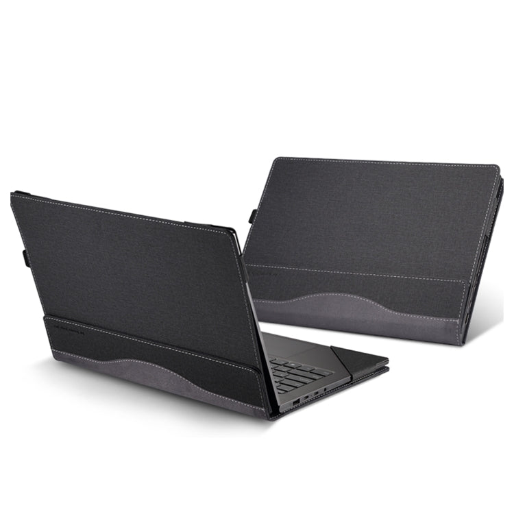 For HP Spectre X360 14 inch 14-ea / 14-ef Leather Laptop Shockproof Protective Case(Black) - 14.1 inch by buy2fix | Online Shopping UK | buy2fix