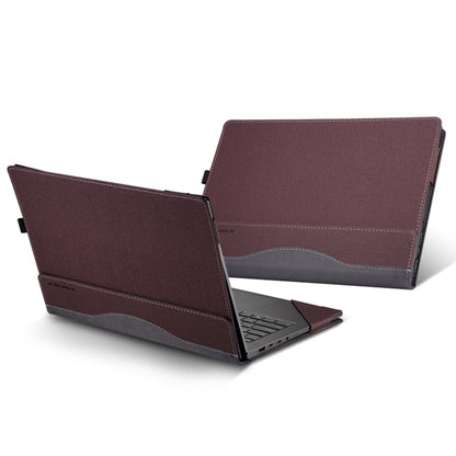 For HP Spectre x360 15-df / 15-ch Leather Laptop Shockproof Protective Case(Wine Red) - Screen & Keyboard Cover by buy2fix | Online Shopping UK | buy2fix