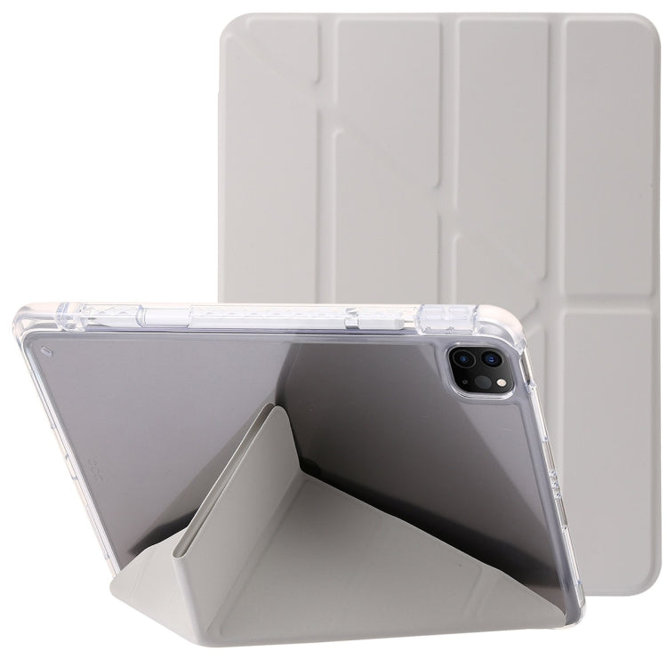 For iPad Pro 11 2024 Clear Acrylic Deformation Leather Tablet Case(Grey) - iPad Pro 11 2024 Cases by buy2fix | Online Shopping UK | buy2fix