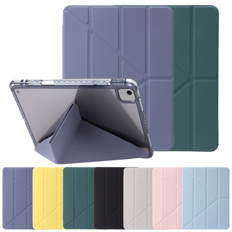 For iPad Air 11 2024 Clear Acrylic Deformation Leather Tablet Case(Black) - iPad Air 11 2024 Cases by buy2fix | Online Shopping UK | buy2fix