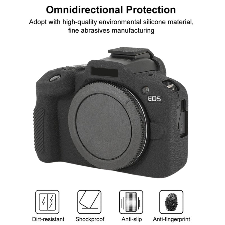 For Canon EOS R100 Litchi Texture Soft Silicone Protective Case(Black) - Protective Case by buy2fix | Online Shopping UK | buy2fix