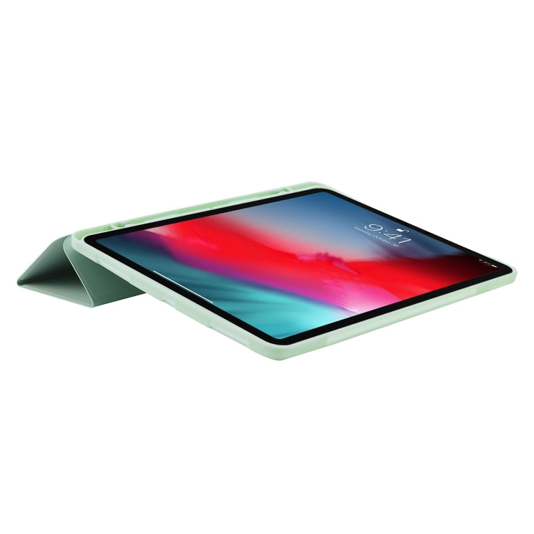 For iPad Air 11 2024 Skin Feel Tri-fold Leather Tablet Case with Pen Slot(Matcha Green) - iPad Air 11 2024 Cases by buy2fix | Online Shopping UK | buy2fix