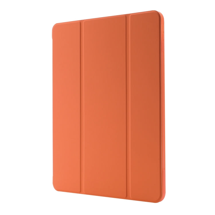 For iPad Air 11 2024 Skin Feel Tri-fold Leather Tablet Case with Pen Slot(Orange) - iPad Air 11 2024 Cases by buy2fix | Online Shopping UK | buy2fix