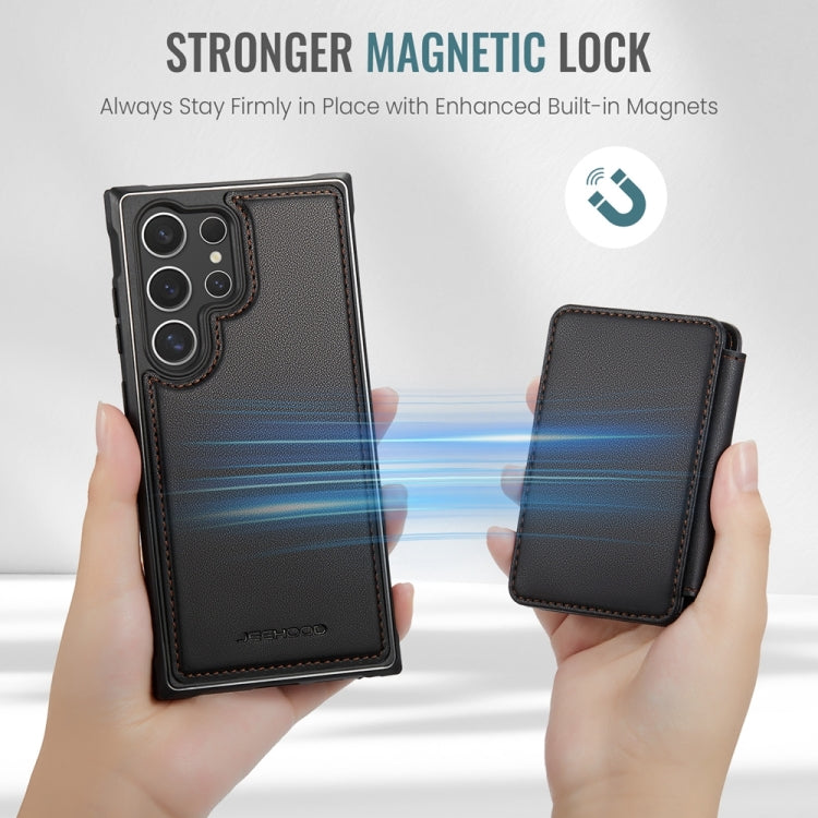 For Samsung Galaxy S24 Ultra 5G JEEHOOD J05 Business Magnetic Style RFID Leather Phone Case(Black) - Galaxy S24 Ultra 5G Cases by JEEHOOD | Online Shopping UK | buy2fix