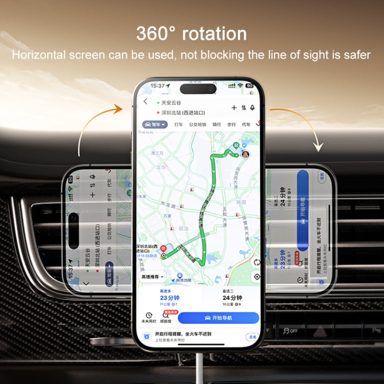 Momax Cm32 Q2 Mag Mount Metal Magnetic Wireless Fast Charging Car Holder - Car Holders by buy2fix | Online Shopping UK | buy2fix