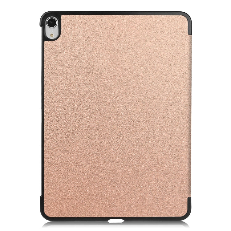 For iPad Air 13 2024 Custer Pure Color 3-Fold Holder Smart Leather Tablet Case(Rose Gold) - iPad Air 13 2024 Cases by buy2fix | Online Shopping UK | buy2fix