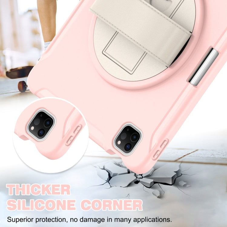 For iPad Pro 11 2024 Spider Wheel Silicone Hybrid PC Tablet Case(Cherry Blossoms Pink) - iPad Pro 11 2024 Cases by buy2fix | Online Shopping UK | buy2fix