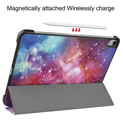 For iPad Air 13 2024 Custer Painted 3-Fold Holder Smart Leather Tablet Case(Milky Way Nebula) - iPad Air 13 2024 Cases by buy2fix | Online Shopping UK | buy2fix